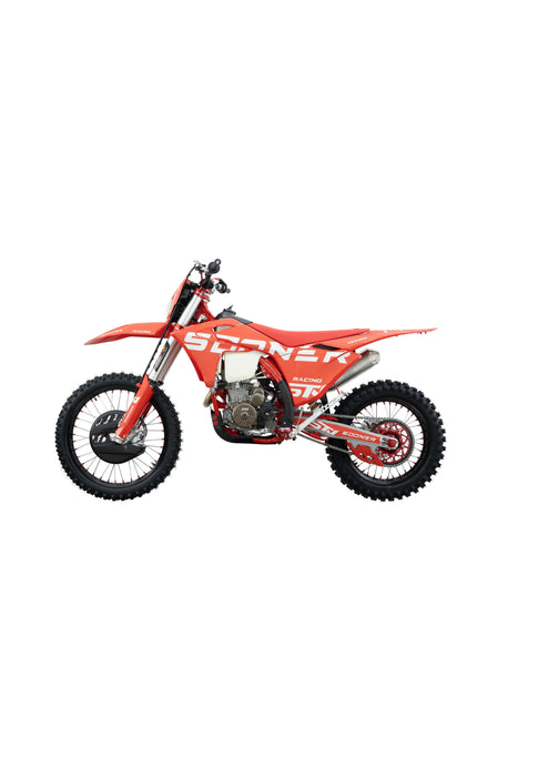 STN G9 Pro YBS300 red enduro motorcycle, full right-side view